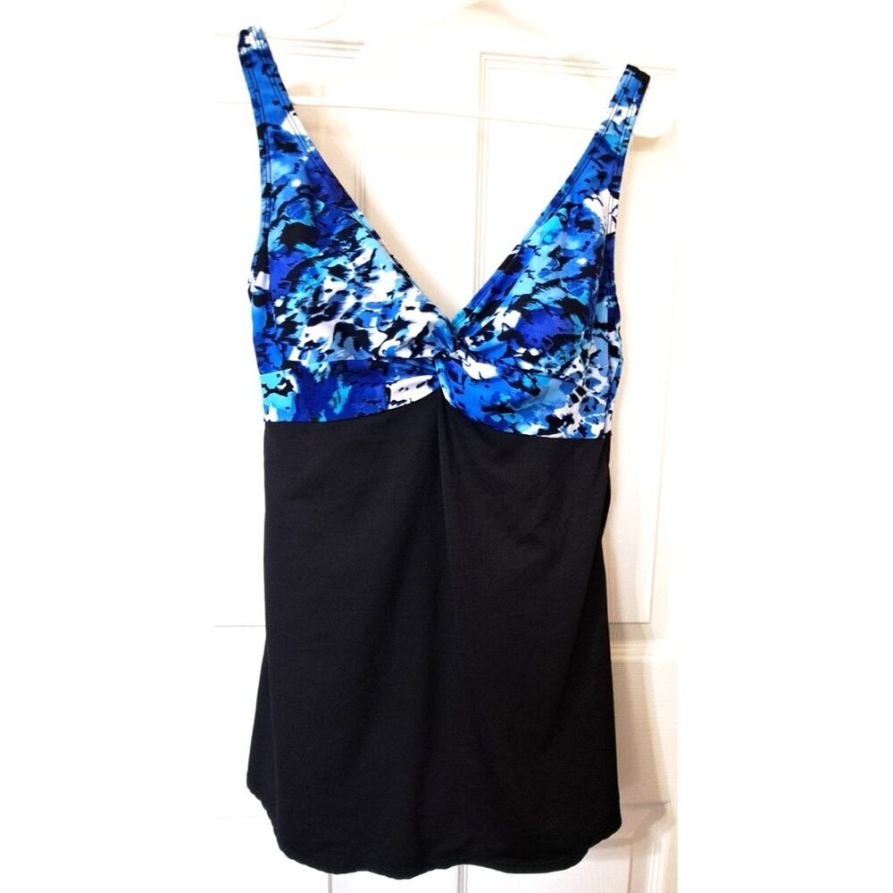 Roxanne Women's 14/38C Multicolor One Piece Twist Bust Swim Dress